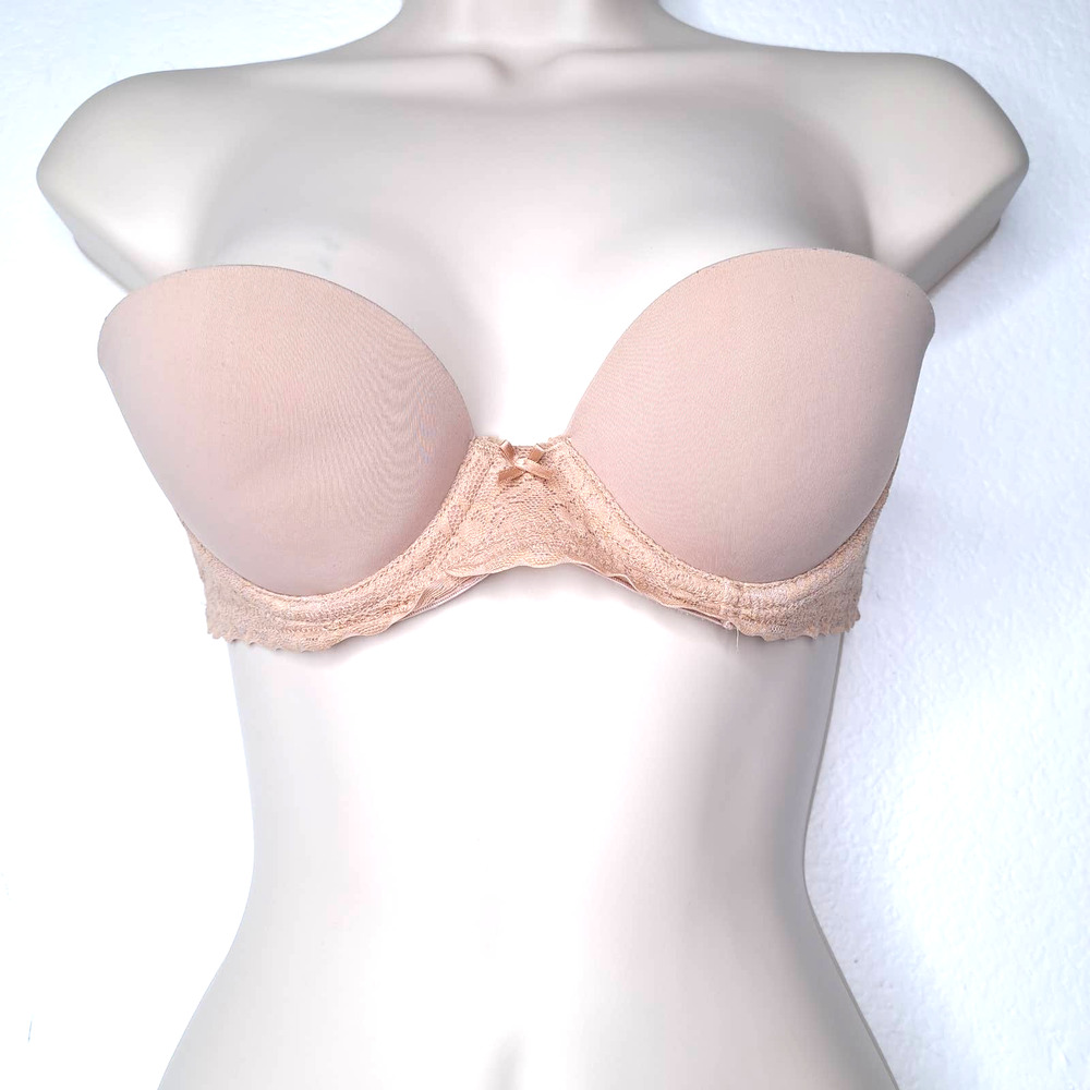 aerie Straptless Bra Nude Underwire Lace Size 32A